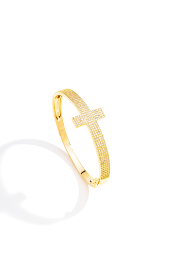 Bracelete com Cruz Cravejado