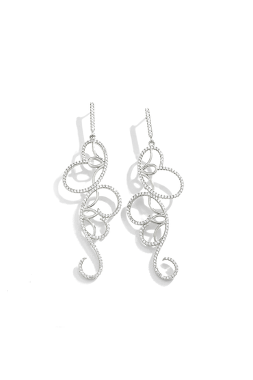 Brinco Arabesco Curvo com Zircônias