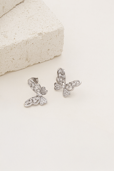 Brinco Borboleta Zircônia