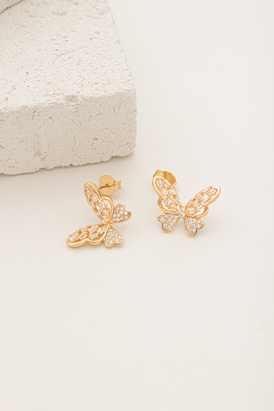 Brinco Borboleta Zircônia