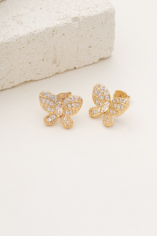 Brinco Asas de Borboleta com Zircônia