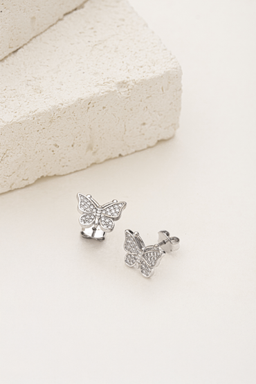 Conjunto de Colar e Brincos Borboleta Encantado