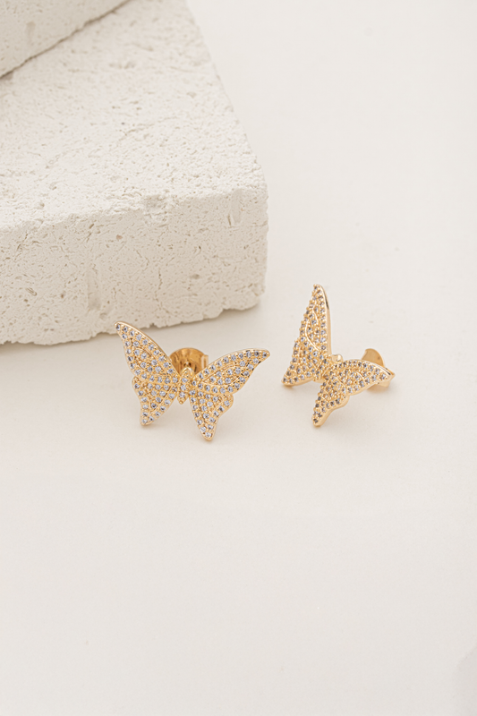 Brinco Borboleta Zircônia