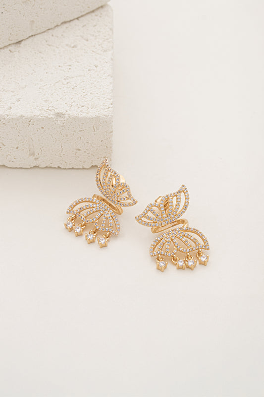 Brinco Borboleta Zircônia