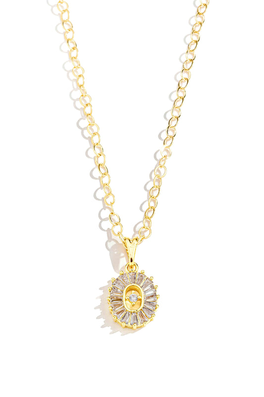 Gargantilha Oval com Zircônias Baguete