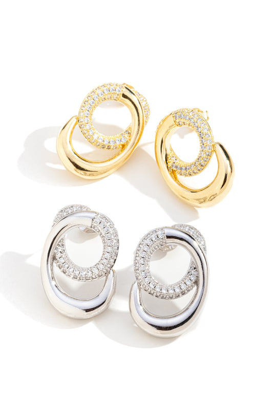 Brinco Entrelaçado Cravejado