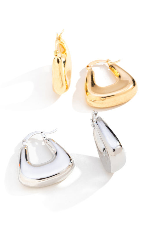 Brinco Argola Triangulo Orgânico