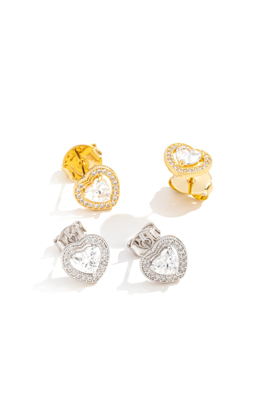Brinco Coração com Zircônia