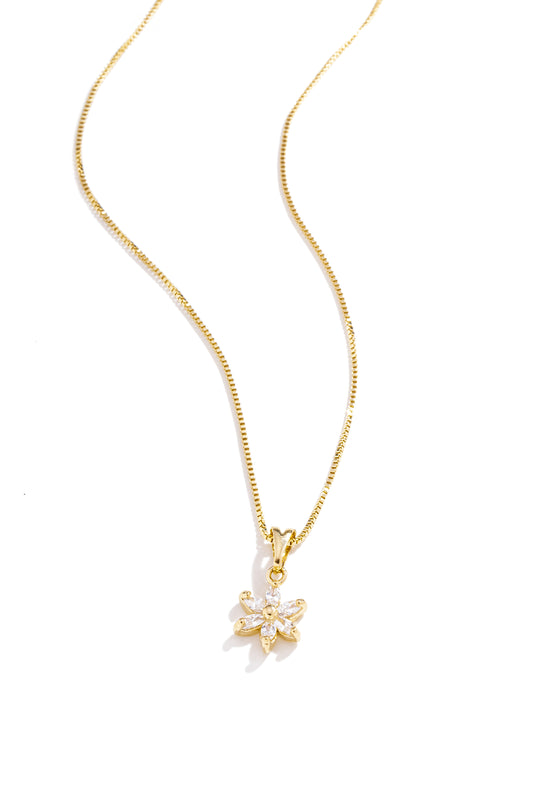 Colar Flor com Zircônia