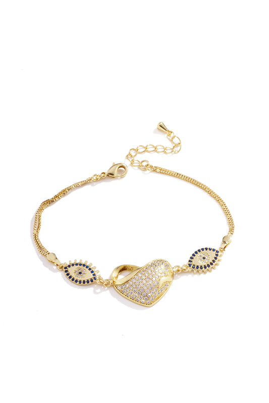 Pulseira Coração com Olho Grego
