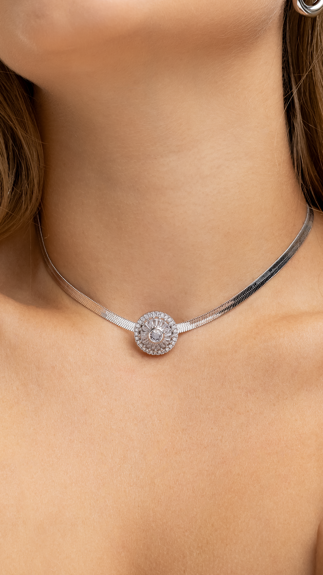 Gargantilha Choker Pizza com Zircônia