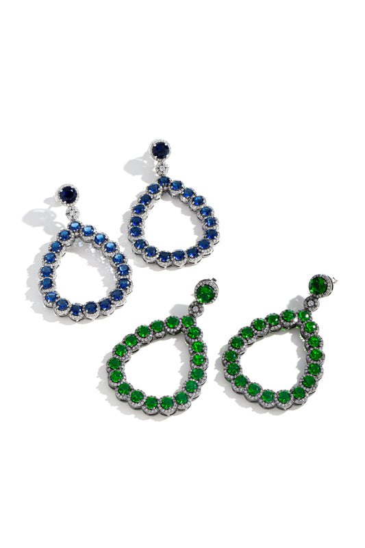 Brinco Em Prata Italiana Com Zircônia Banho de Ródio