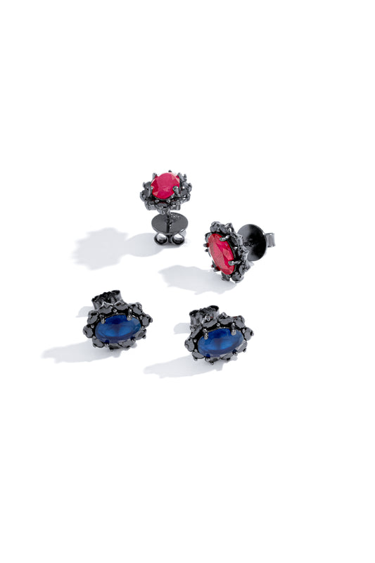 Brinco em Prata Italiana com Zircônia Oval