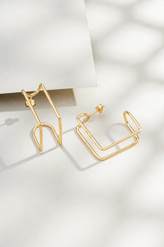 Argola Quadrada Dupla