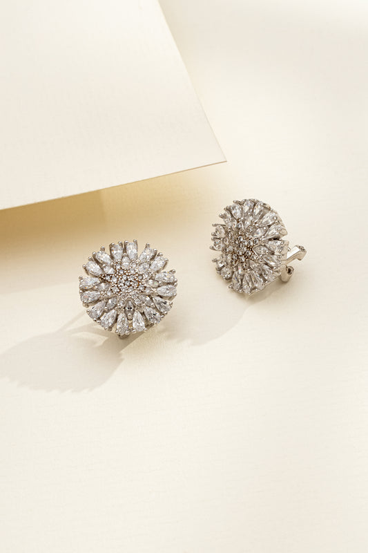 Brinco Pizza em Prata Italiana com Zirconia