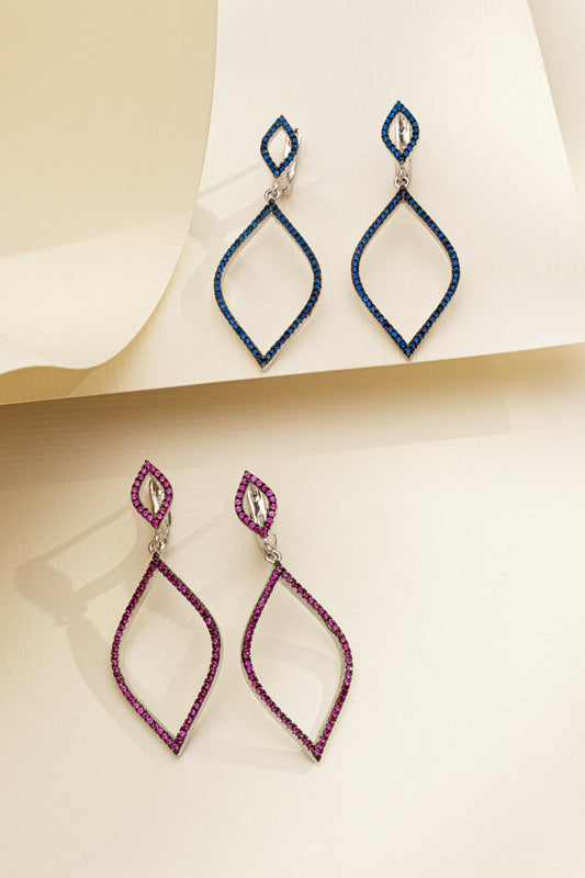 Brinco Cravejado em Prata Italiana com Zircônias