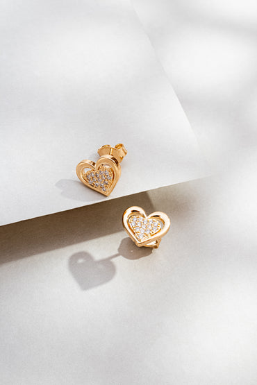 Brinco Coração Zircônia