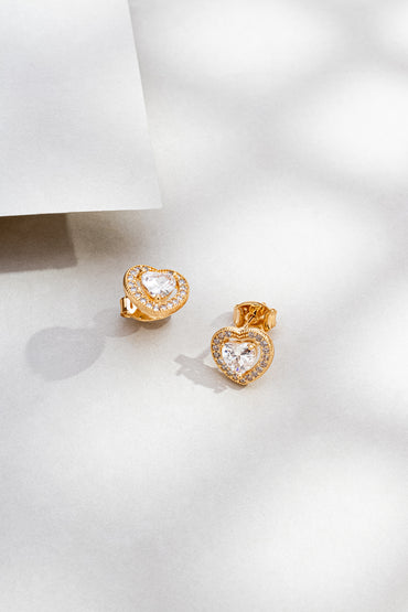 Brinco Coração com Zircônia