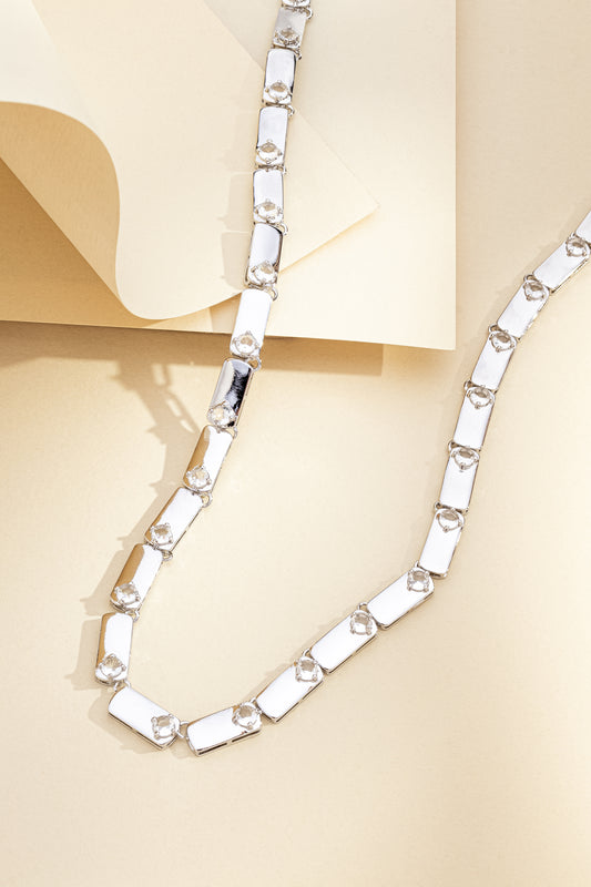 Colar Baguete com Zircônia