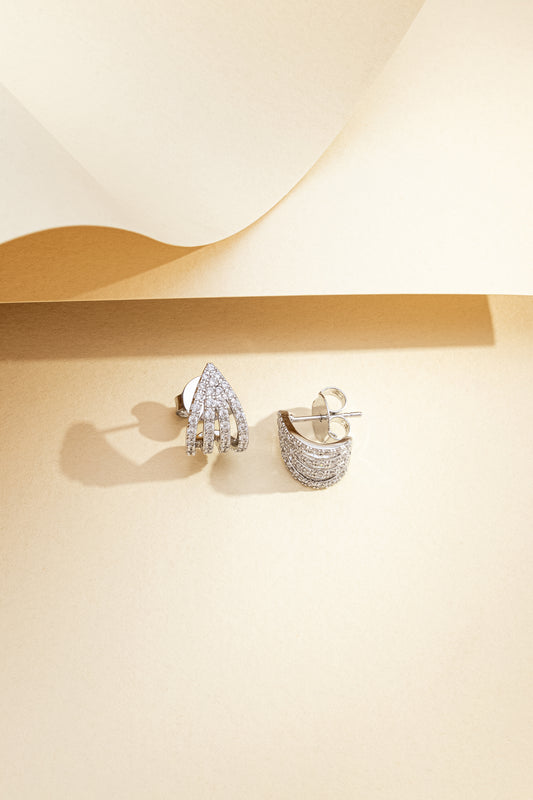 Brinco Três Fileiras Zircônia