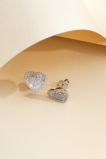 Brinco Coração com Zircônia