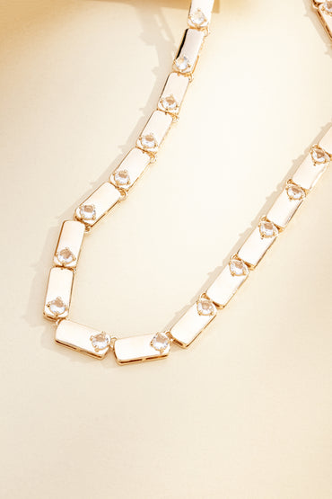 Colar Baguete com Zircônia