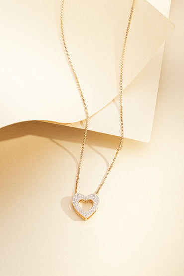 Gargantilha com Zircônia Coração