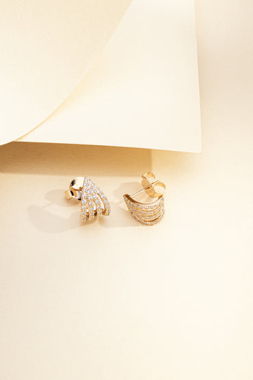 Brinco Três Fileiras Zircônia