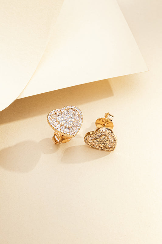 Brinco Coração com Zircônia
