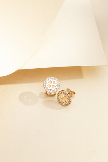 Brinco Trevo Cravejado com Zircônia