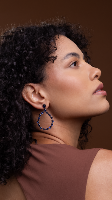 Brinco Prata Italiana com Zircônia Banho de Ródio