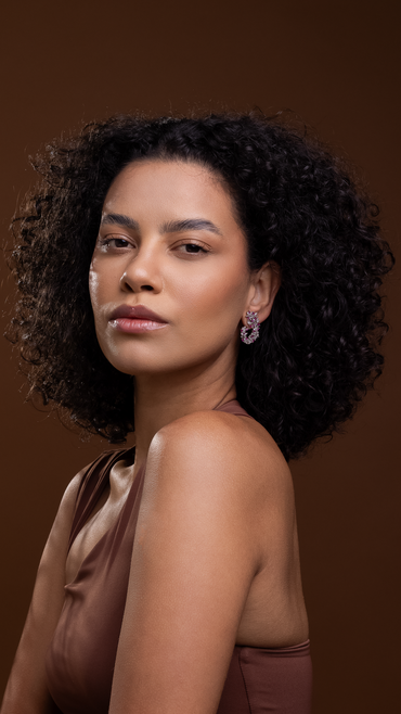 Brinco Floral Prata Italiana com Zircônia