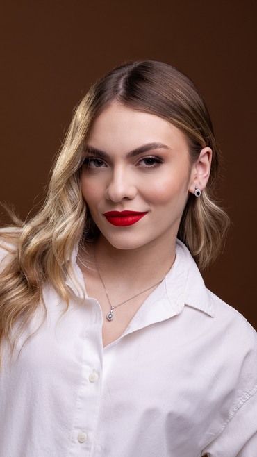 Conjunto Colar e Brincos Oval Prata Italiana com Zircônia