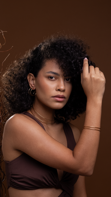 Gargantilha, Brincos e Bracelete Aro Duplo