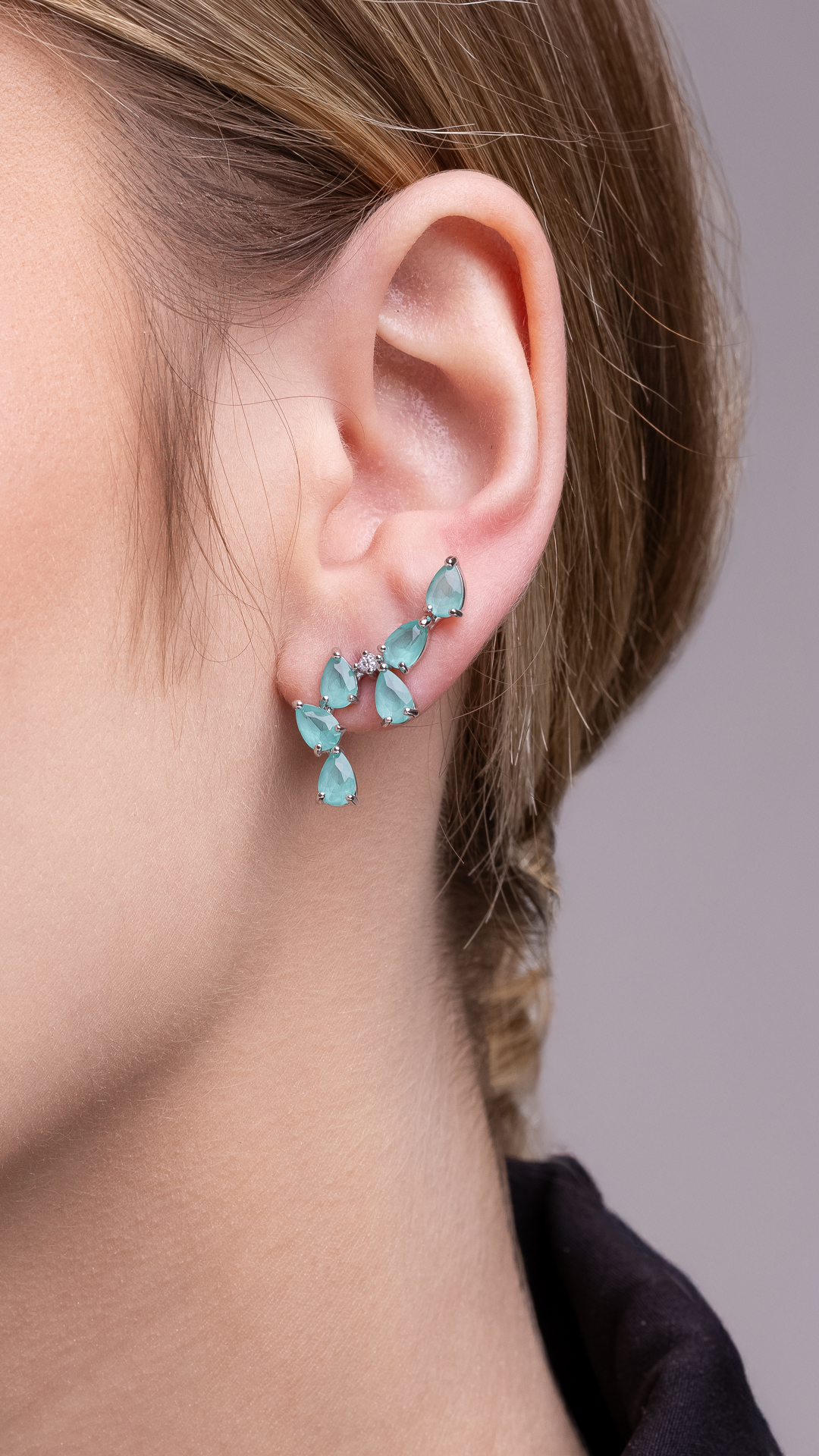 Brinco Ear Cuff com Zircônia