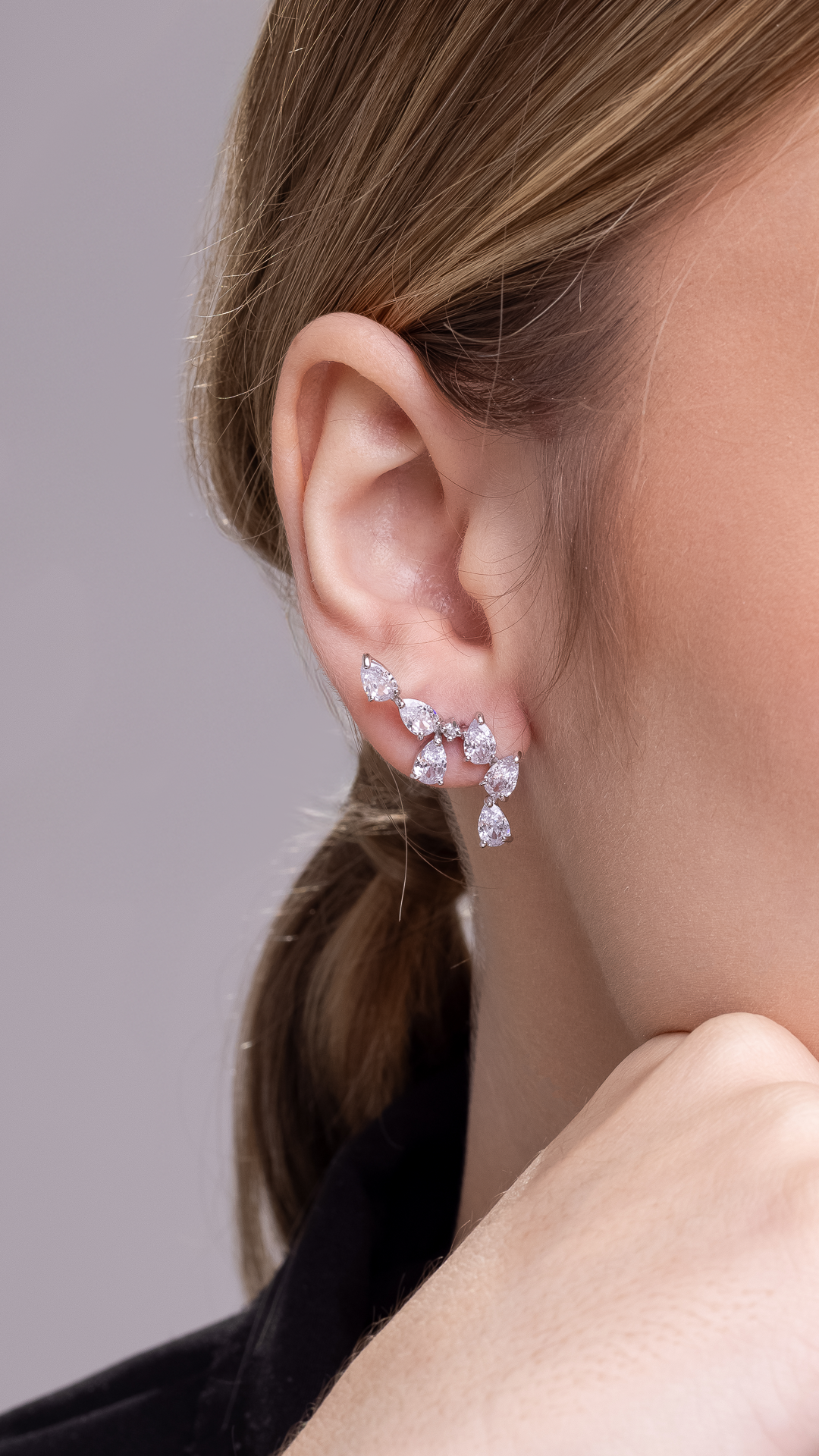 Brinco Ear Cuff com Zircônia