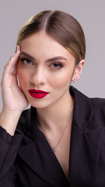 Conjunto de Colar e Brincos Retangular