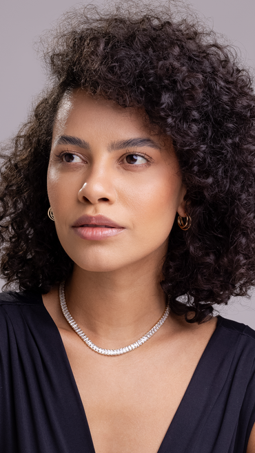 Gargantilha Choker Riviera com Zircônia