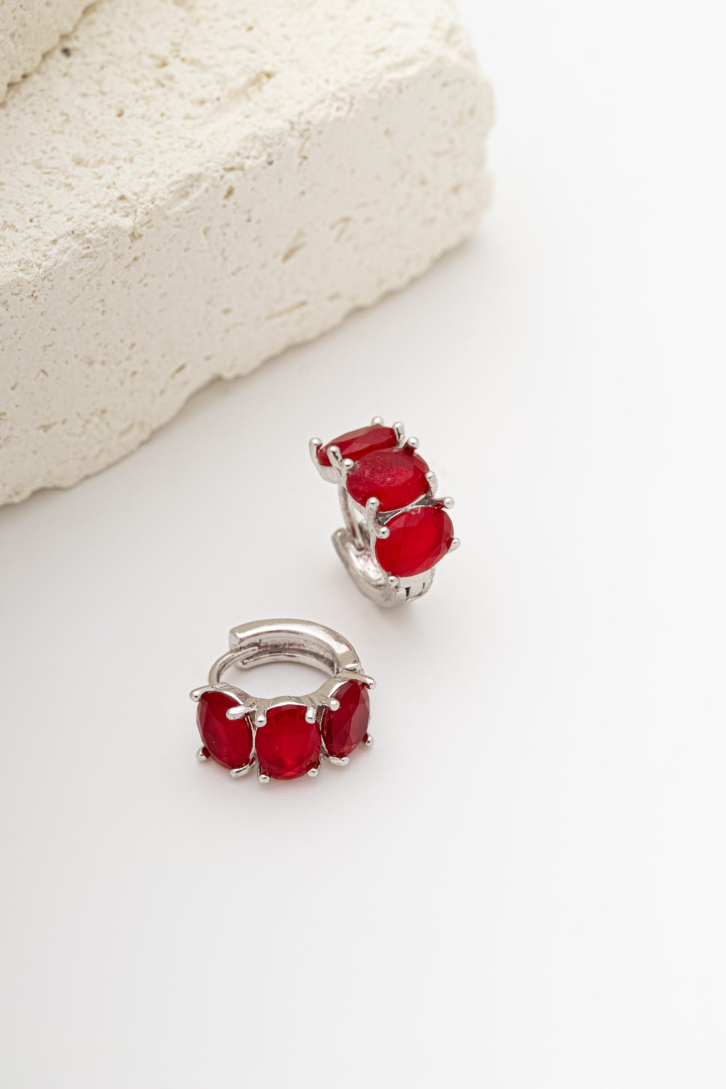 Argola Três Pedras Ovais