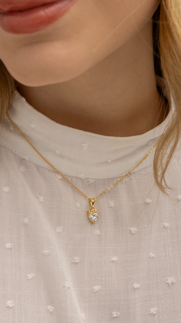 Colar Coração com Zircônia