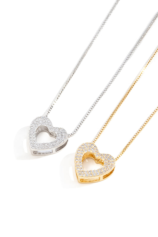 Gargantilha com Zircônia Coração