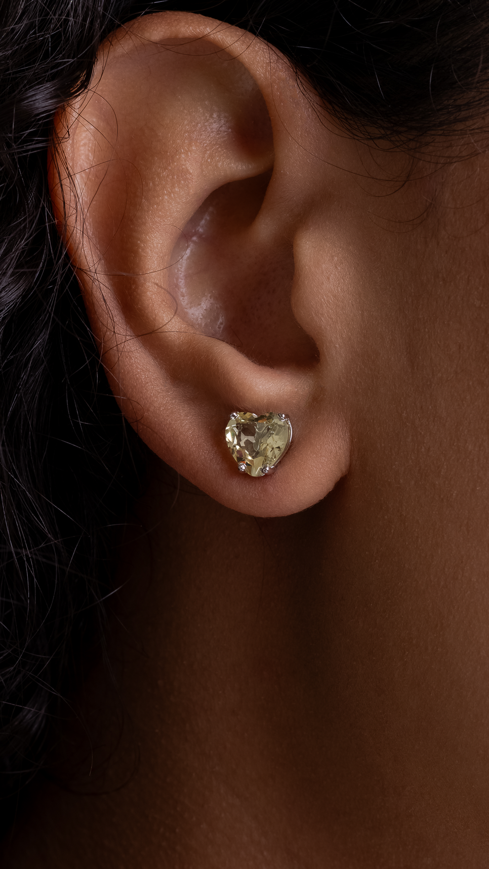 Conjunto de Colar e Brincos Coração com Zircônia