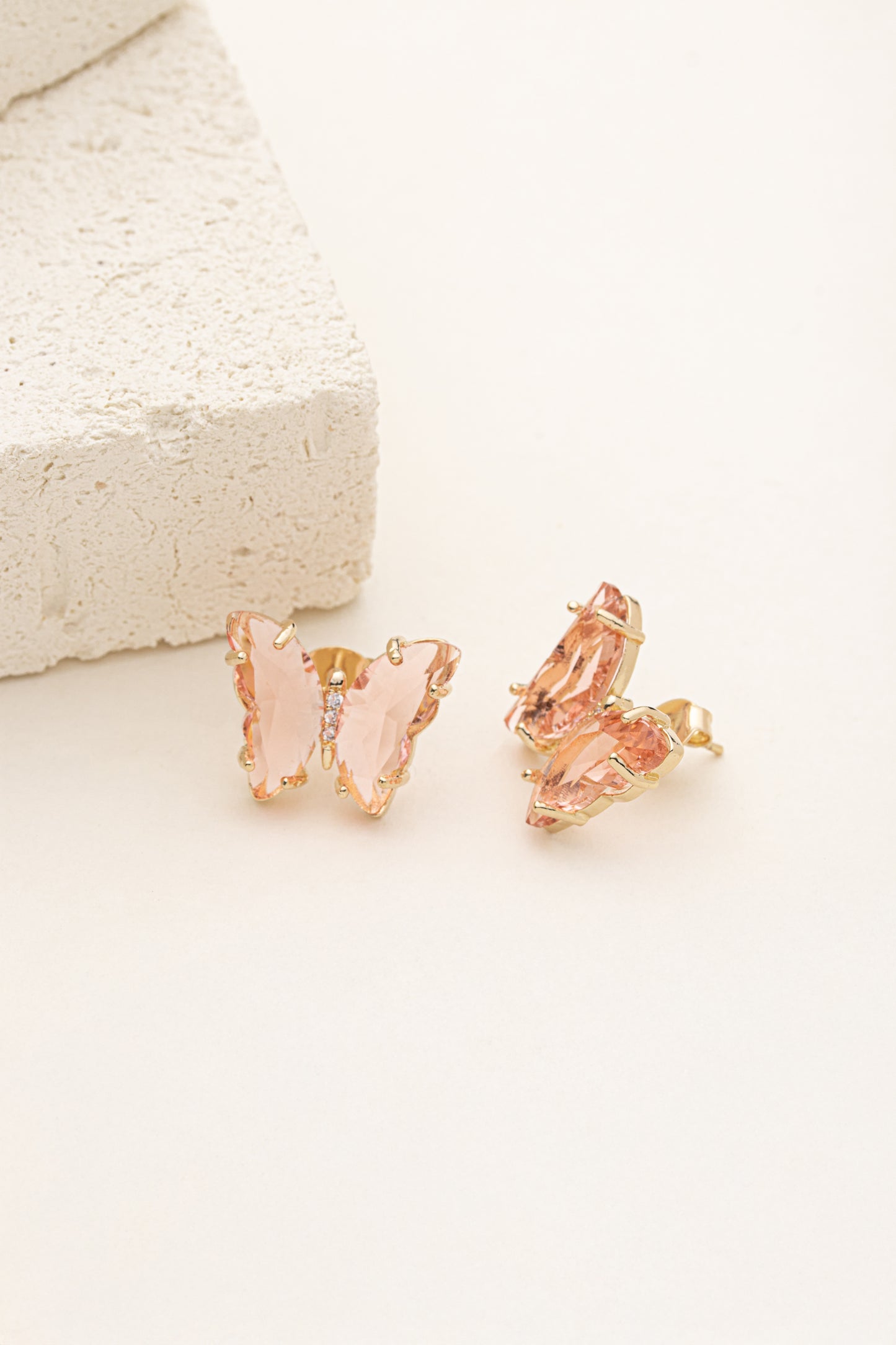 Conjunto de Colar e Brinco Borboleta de Cristal