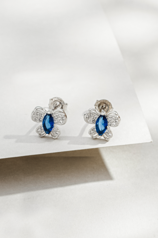 Brinco Borboleta Asas Cravejadas