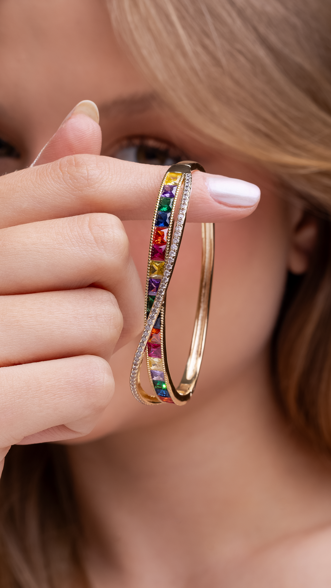Bracelete  Duplo  com Zircônia