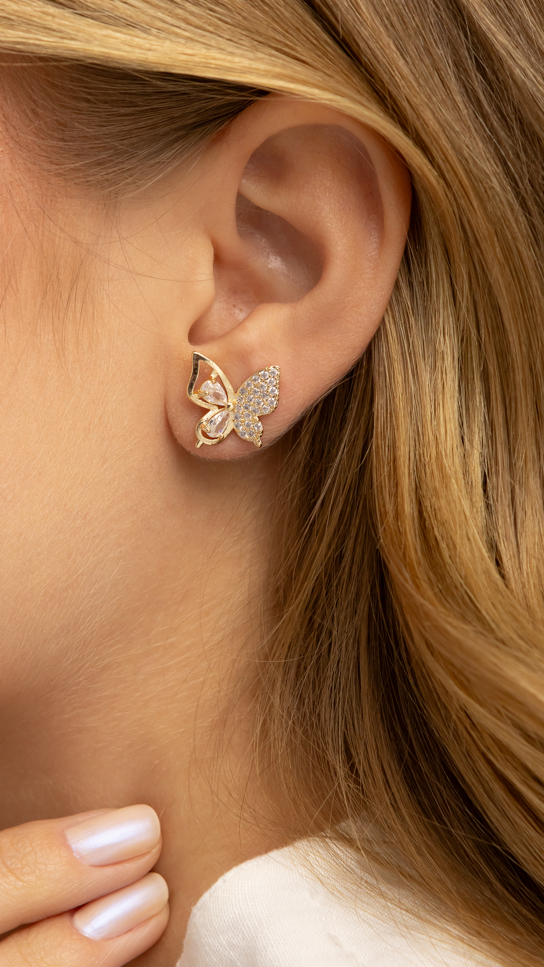 Conjunto Borboleta Cravejada