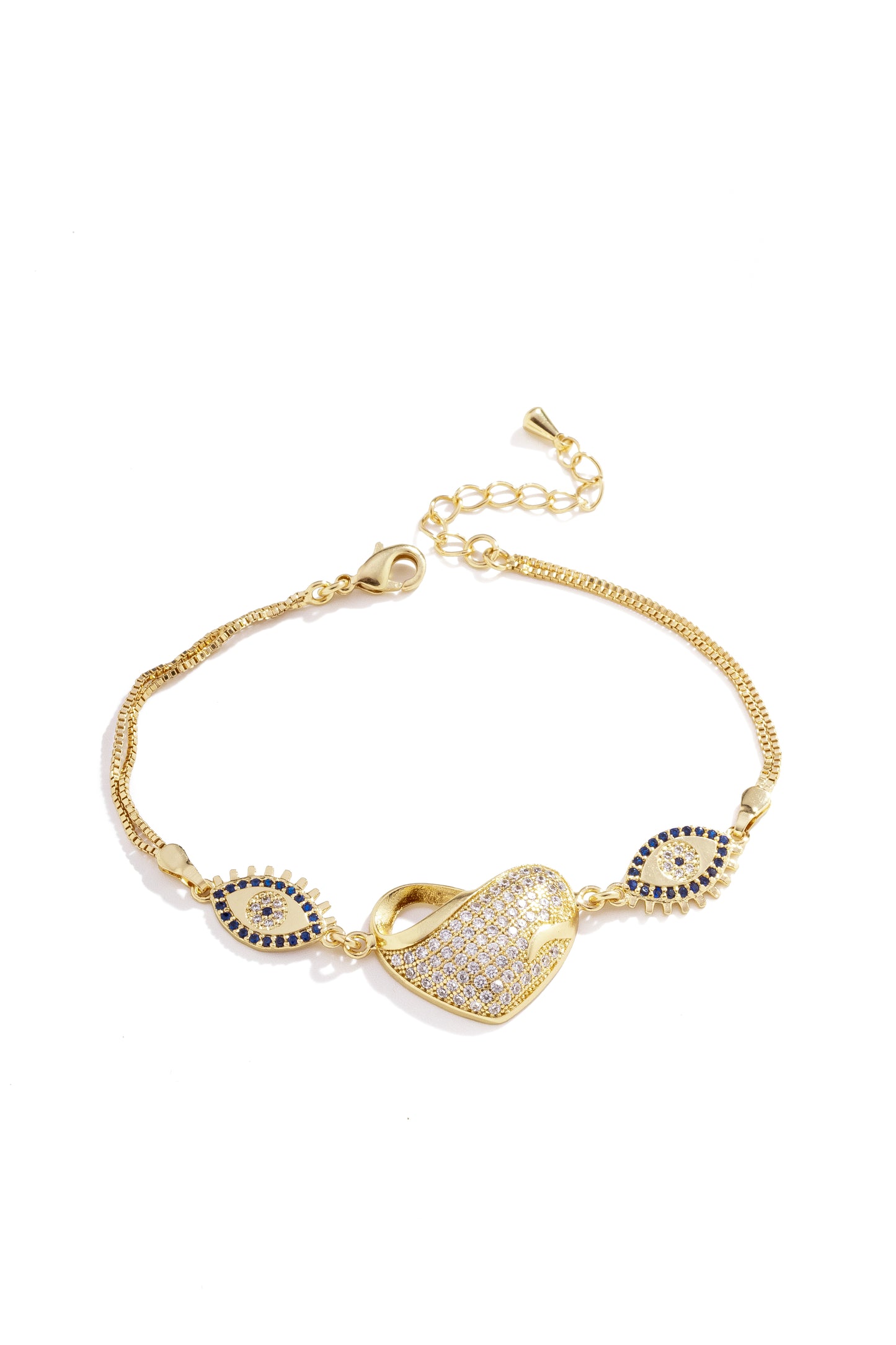 Pulseira Coração com Olho Grego