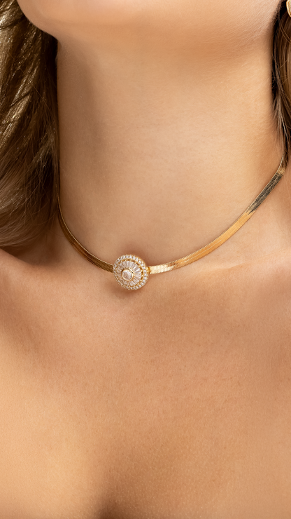 Gargantilha Choker Pizza com Zircônia