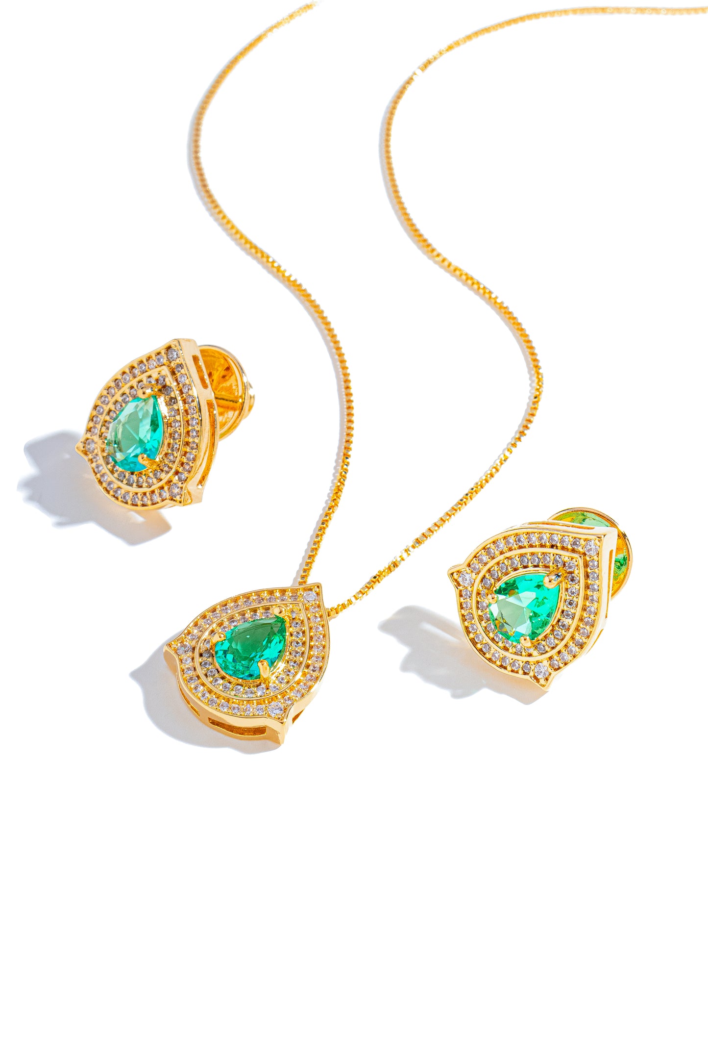 Conjunto de Colar e Brincos com Zircônia