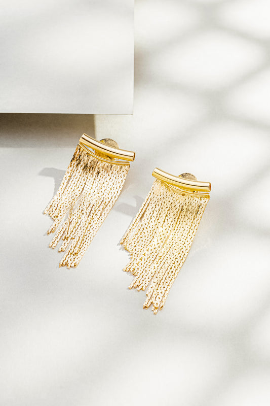 Brinco Ear Cuff Franjas Longas
